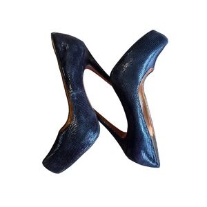 BCBGeneration Pumps Heels Stiletto Snake Print Pointed Toe Black Size‎ 8.5